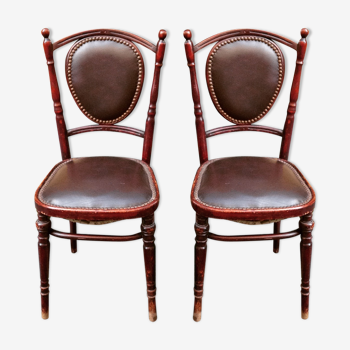 Paire de chaises bistrot 1900