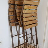 Chairs of wrought iron and wood white