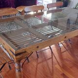 Glass temple ceiling style SAM table