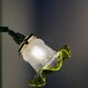 Vintage green frosted glass tulip wall light