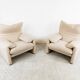 Paire de fauteuils Maralunga par Vico Magistretti pour Cassina, 1973