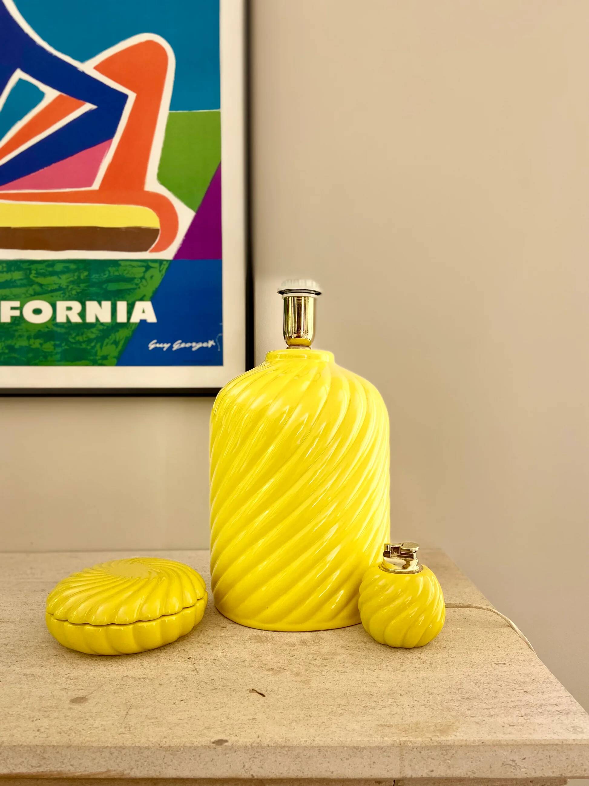 Triptych in glazed ceramic Tommaso Barbi - 1970.