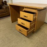 Old wooden desk and armchair