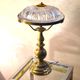 Solid brass lamp and its glass dome cut 1930 42x26 and 4kg