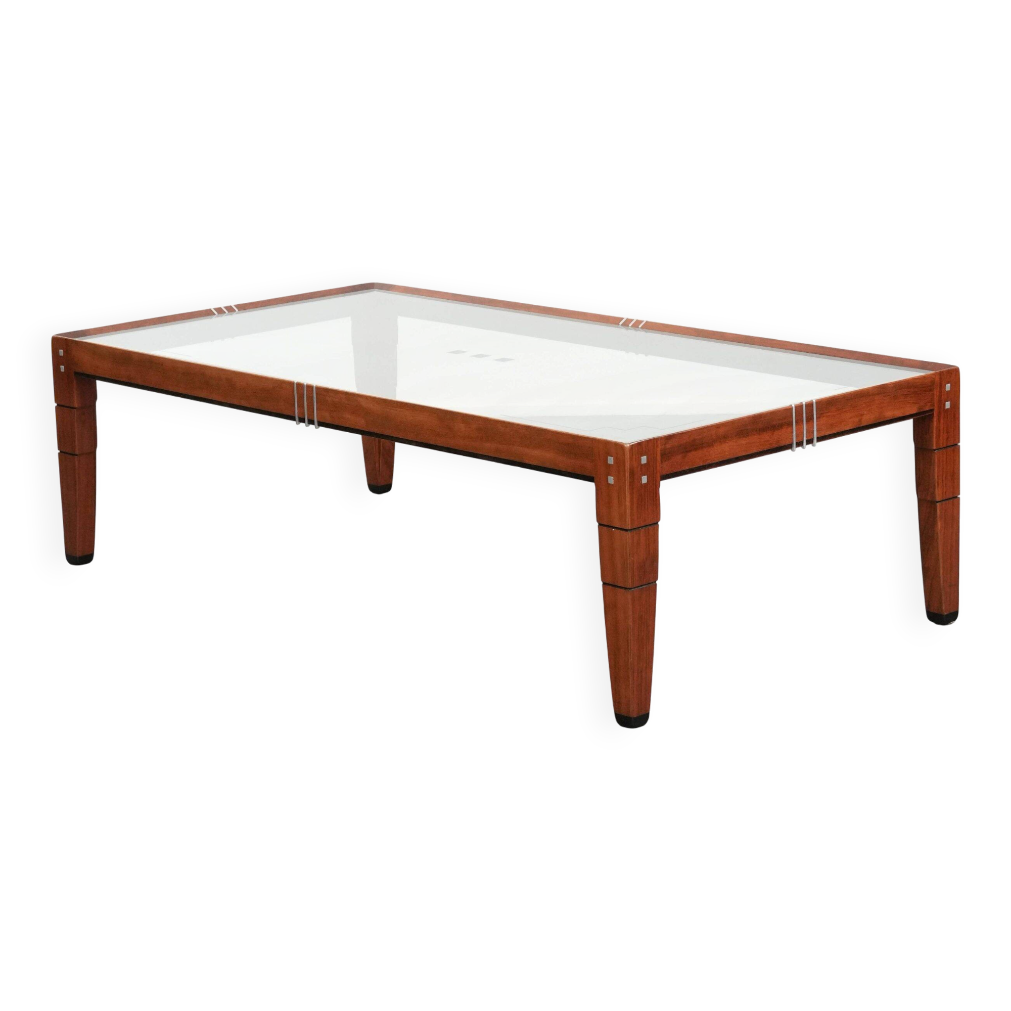 Beautiful Art Deco design coffee table with a glass top