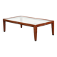 Belle table basse de style Art Déco avec un plateau en verre.