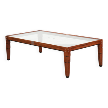 Beautiful Art Deco design coffee table with a glass top