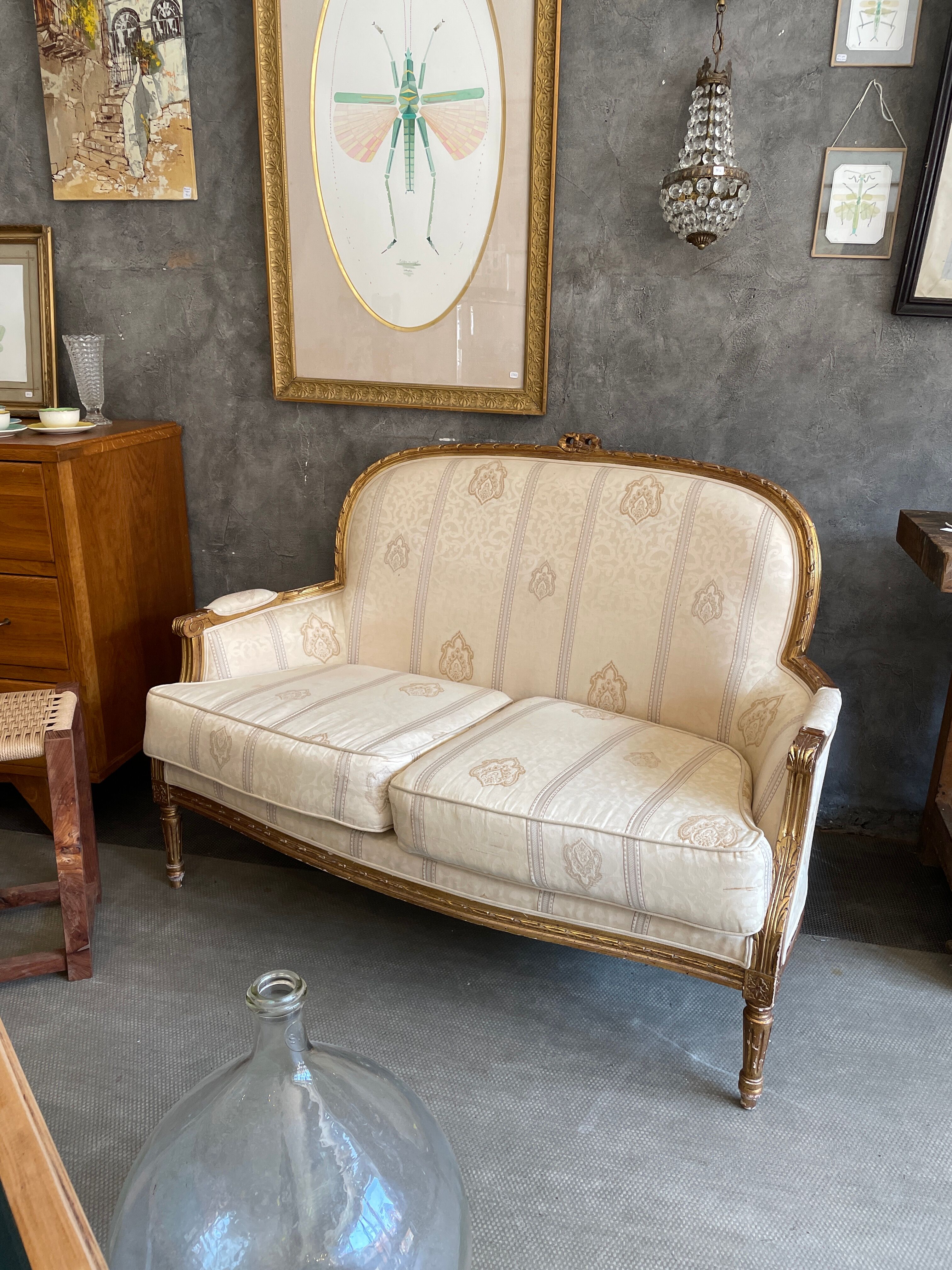 Bench 2 seats Louis XVI