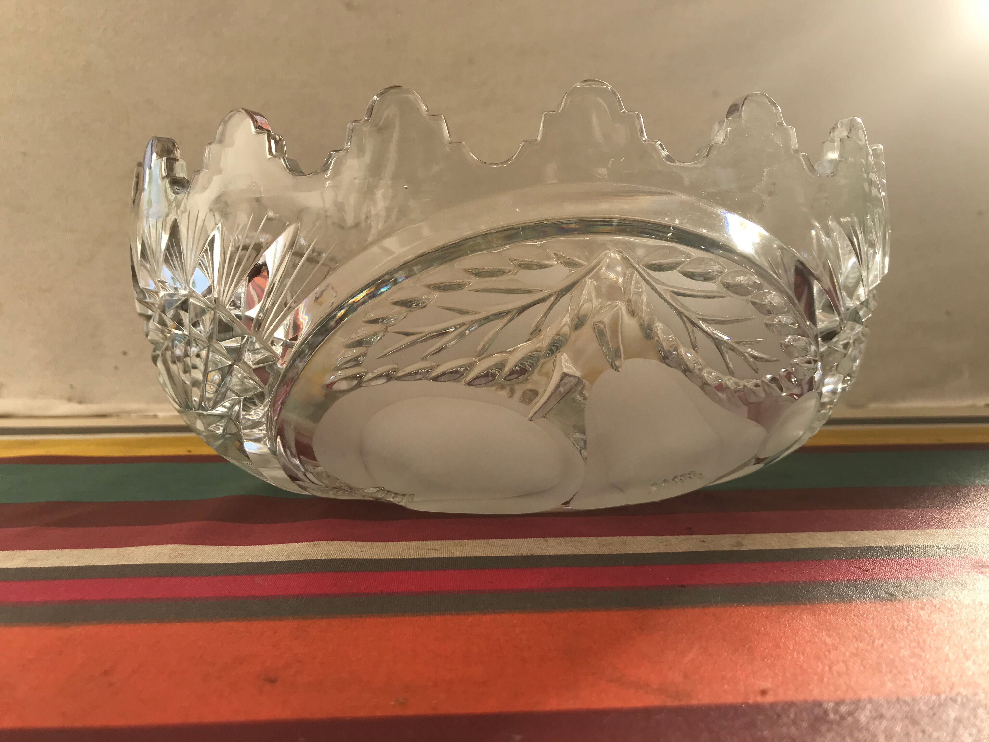 Ancien coupe centre de table cristal taillé