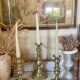 Victorian brass candlesticks