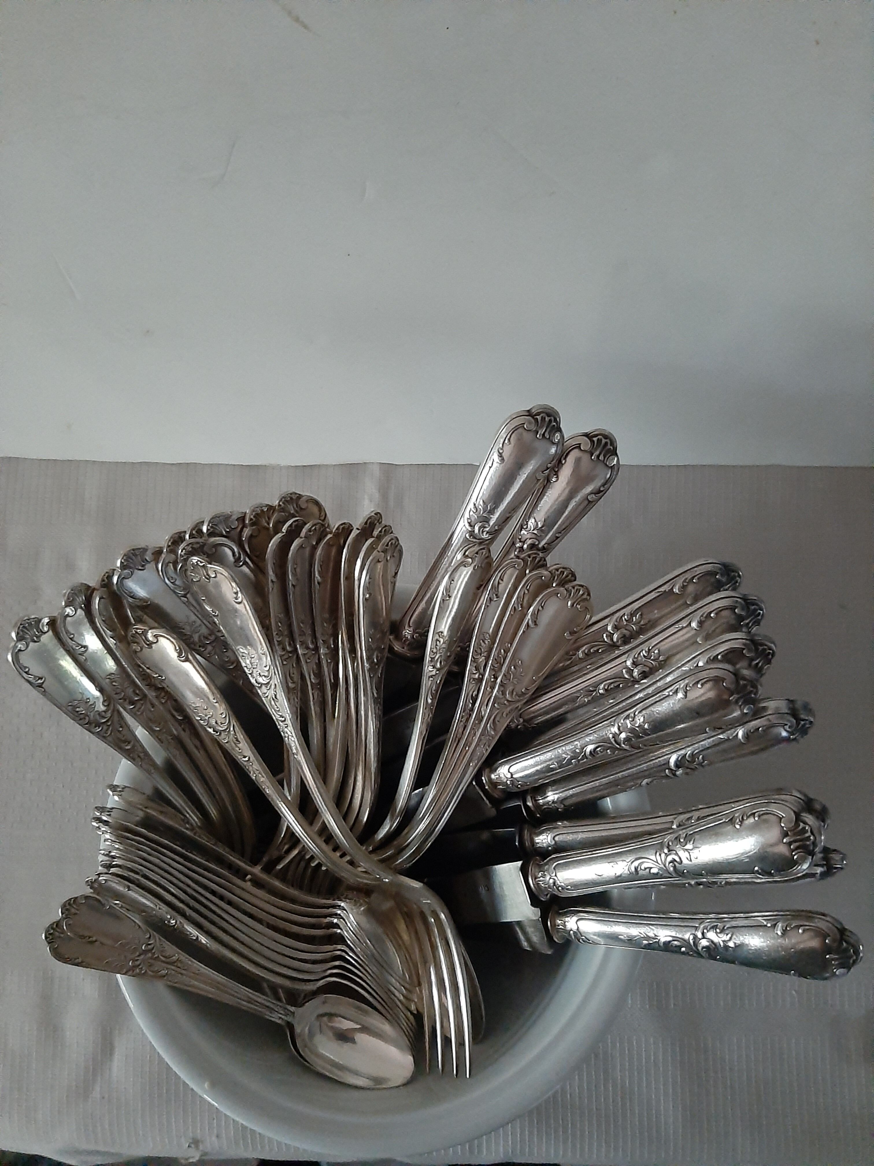 A.Frenais silver cutlery set 47 pieces