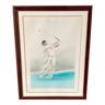 Lithograph Maurice Fillonneau Golfer 144/600 Aqua-Blues Certificate