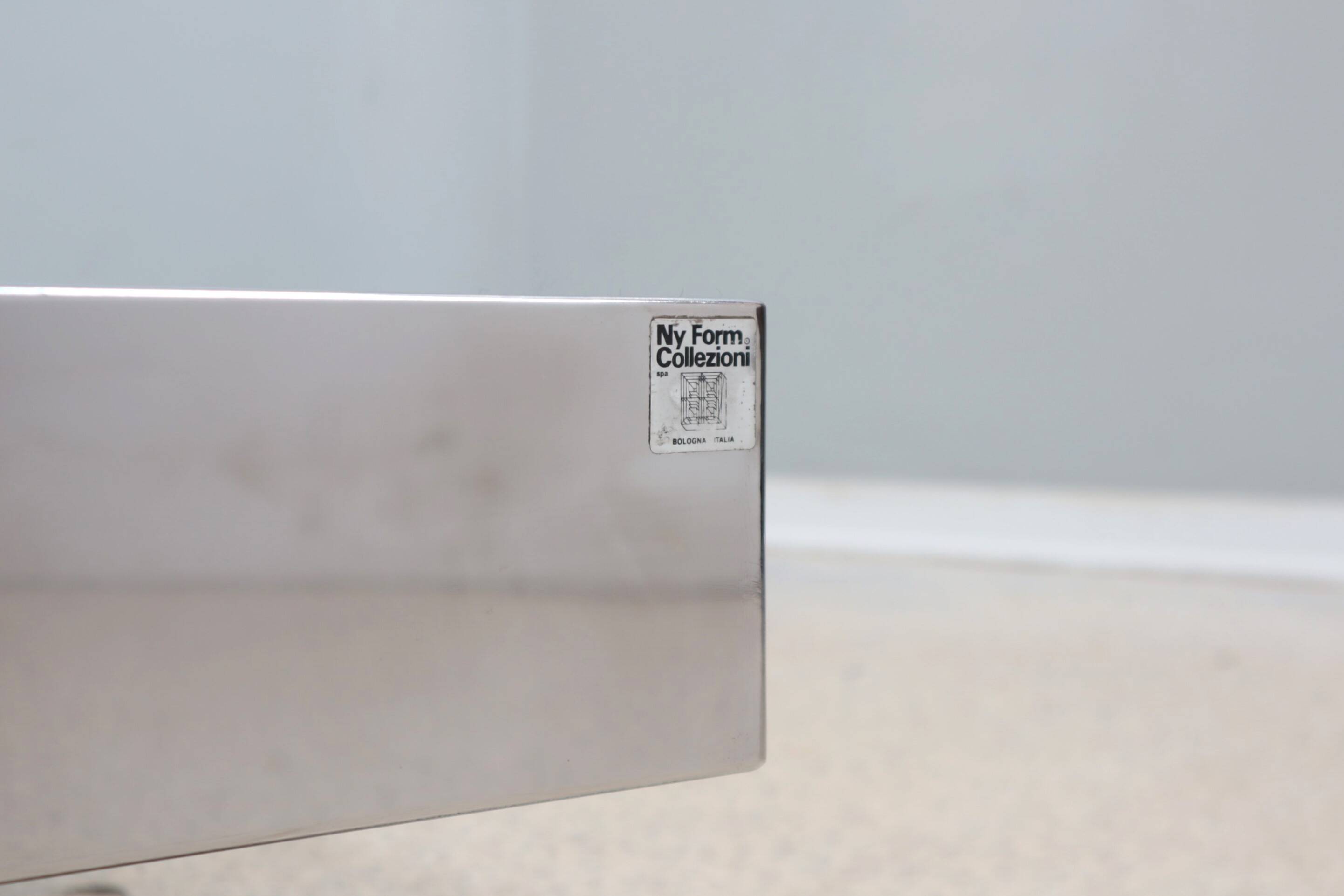 Mirrored glass low coffee table ny form 1960s