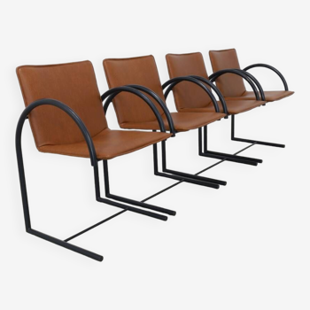 4x Chaises de salle à manger postmodernes « Cirkel » par Metaform, années 1980