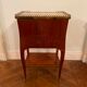 Bedside table of the 18th Louis XV period in marquetry and marble