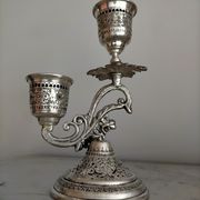 Two-arm metal candlestick