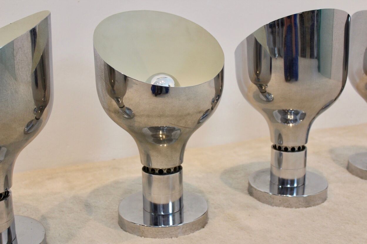 Sophisticated Franco Albini, Franca Helg and Antonio Piva chromed AM/AS series ceiling spotlight, Italy 1950s