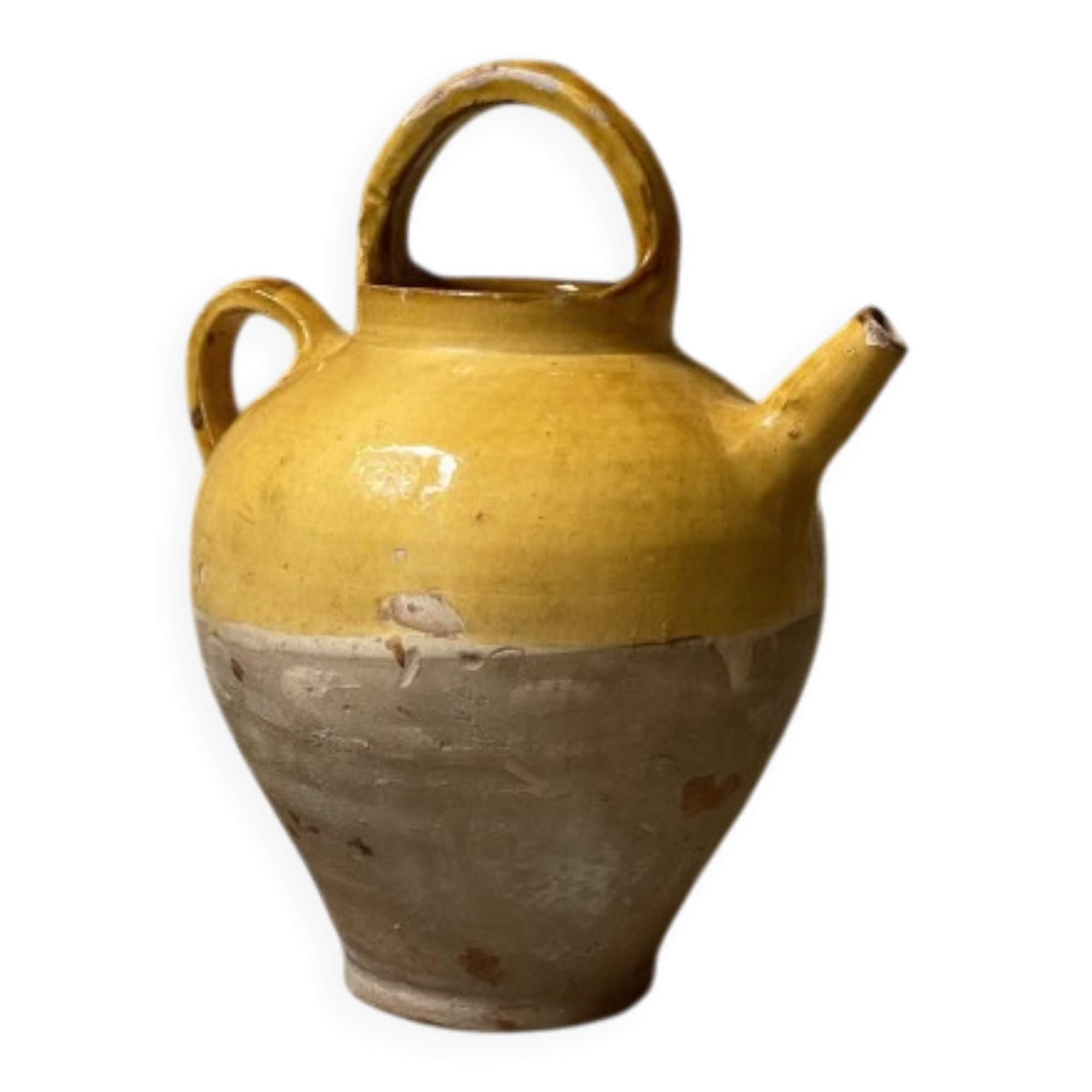 Crucible in glazed earthenware