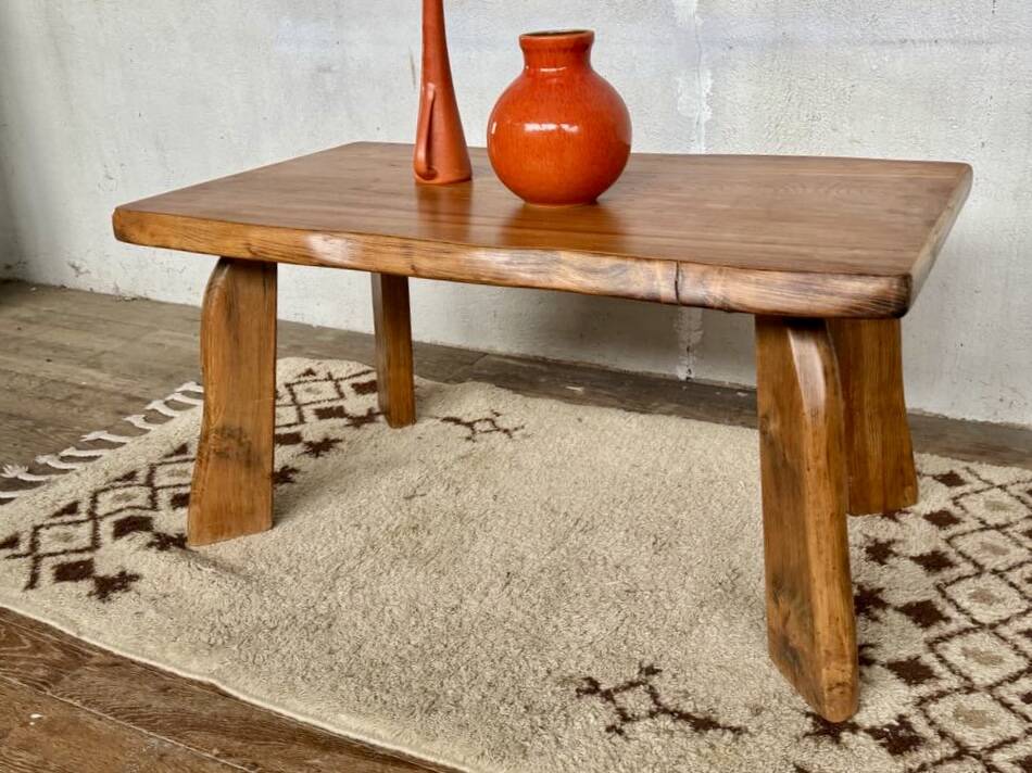 Vintage modernist elm coffee table