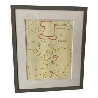 Lithograph, Long Live the Track, Jean Cocteau