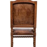 Dutch 19th Century Oak Baroque open Arm Chair