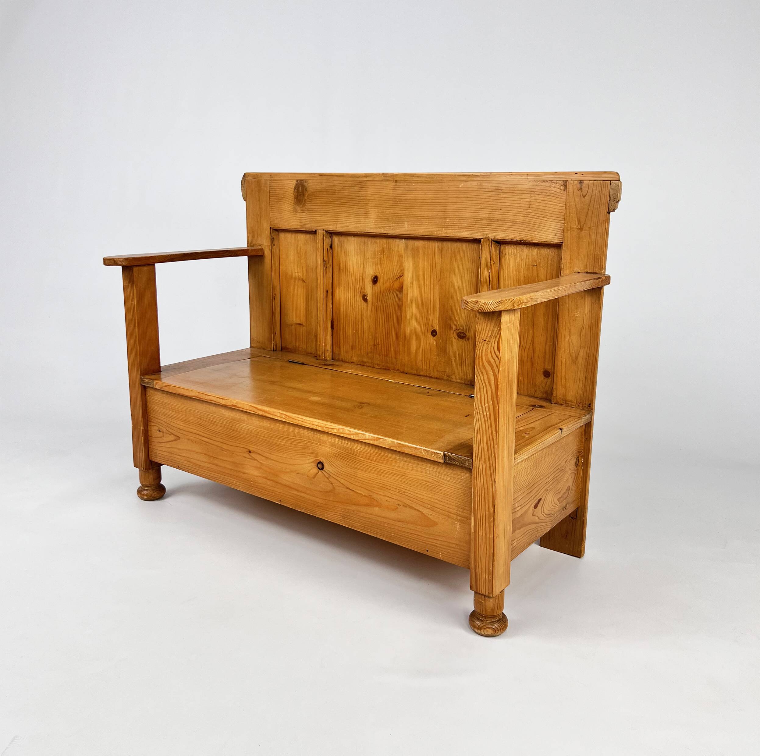 Pine Wooden Hall Bench, 1970s