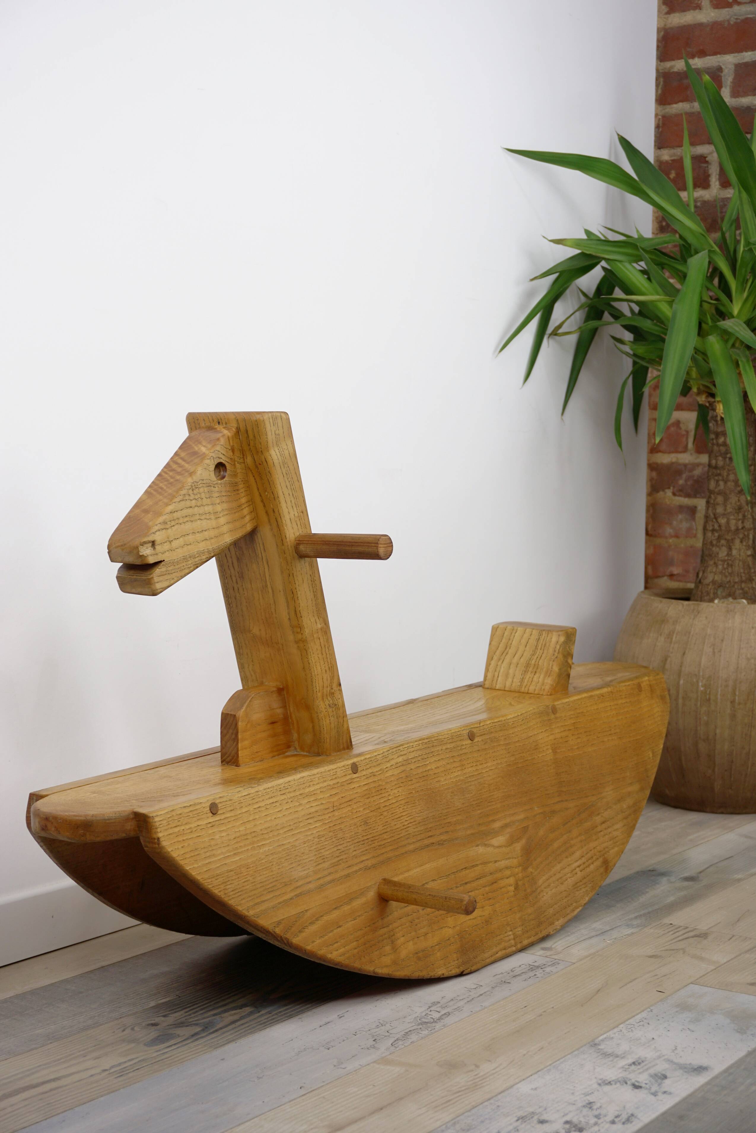 50s wooden rocking horse