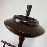 Turned wood push ashtray and magazine rack