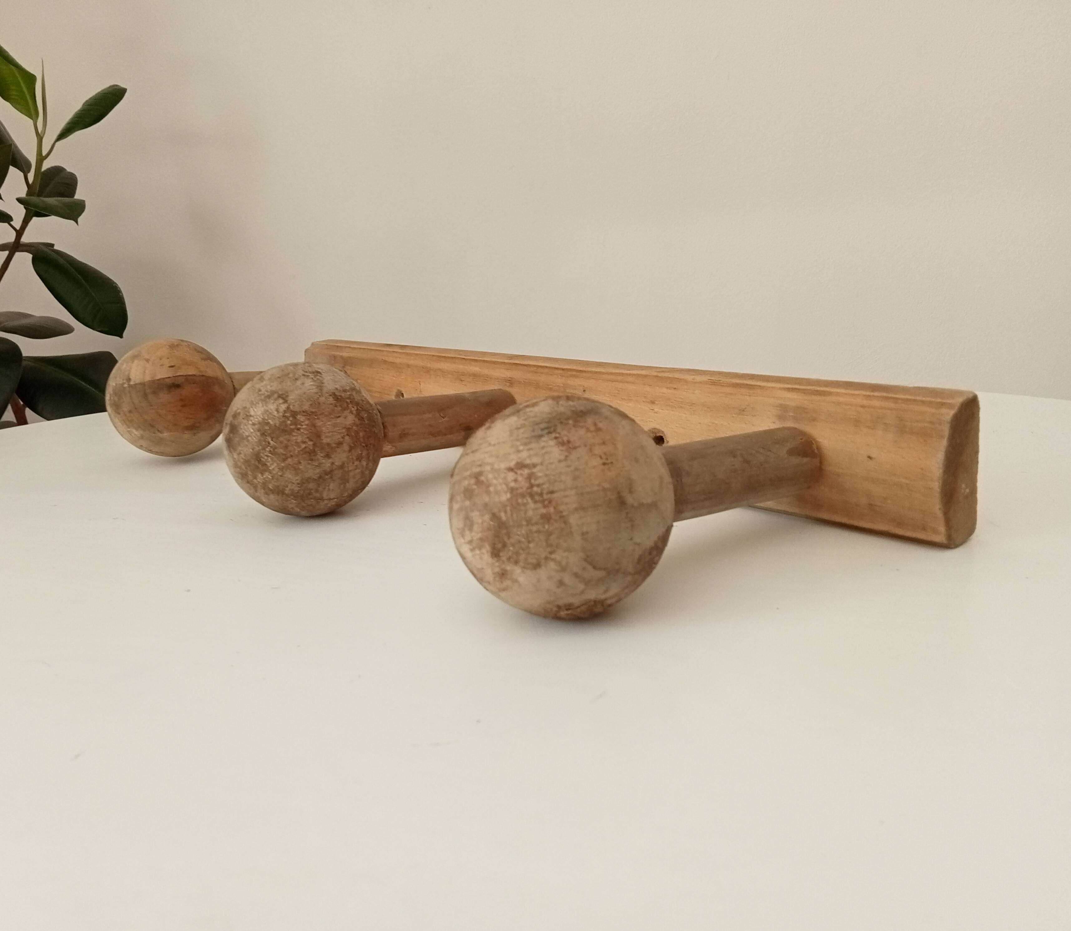 Old folk art wall coat rack