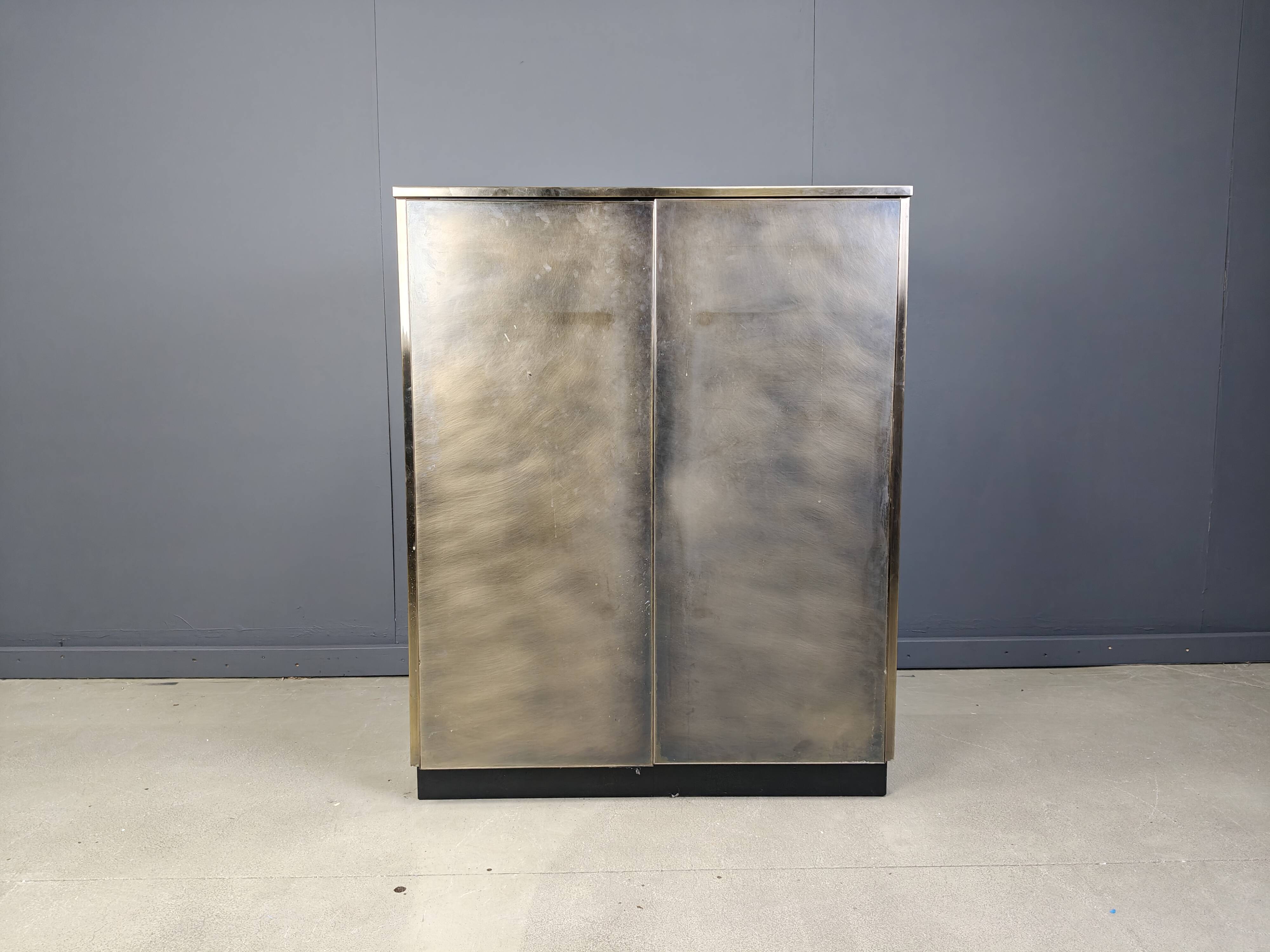 Vintage brass bar cabinet by belgochrom, 1980s