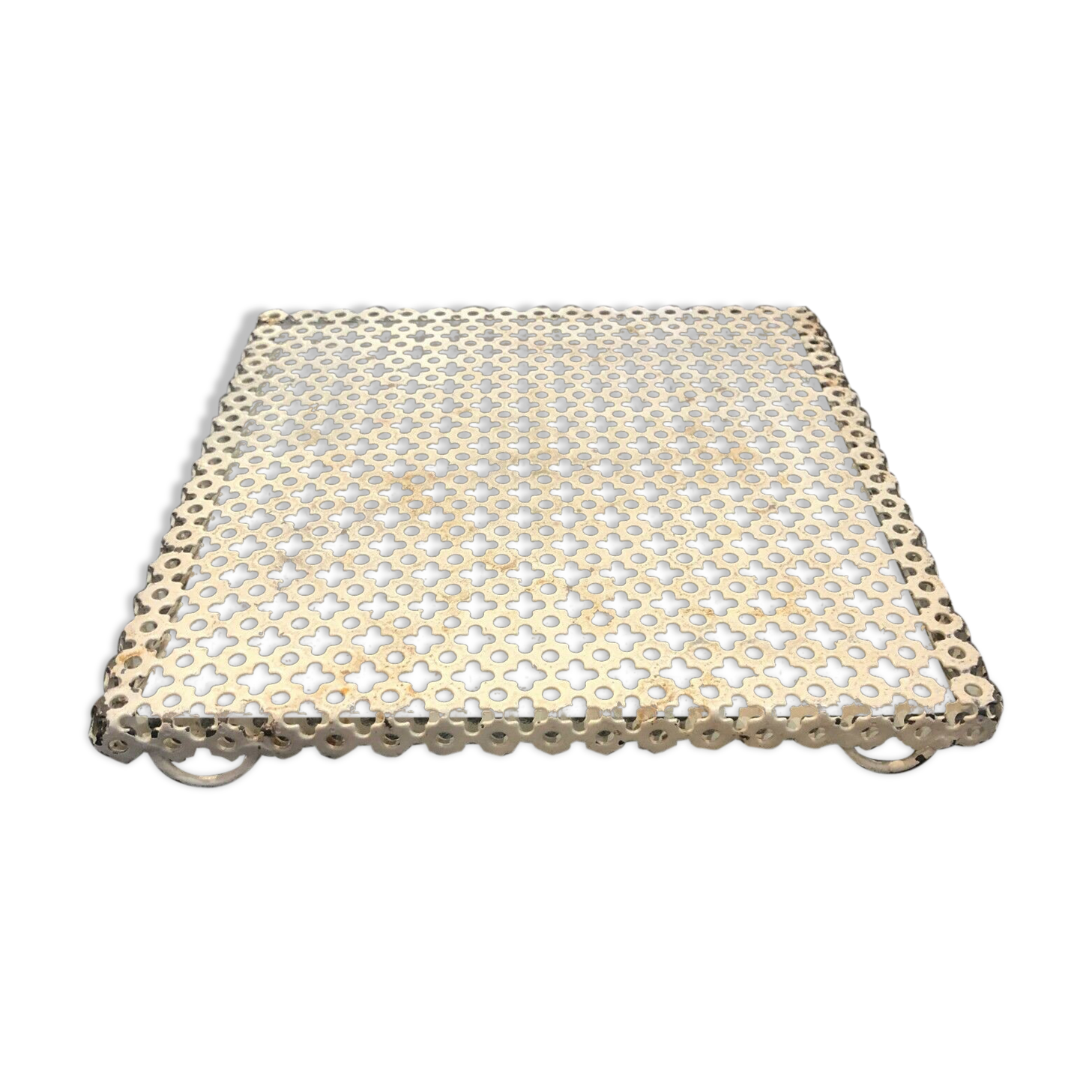 Former vintage flat underside white metal perforated around 1950