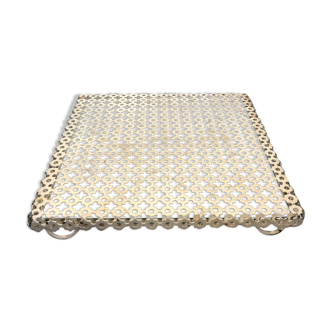 Former vintage flat underside white metal perforated around 1950