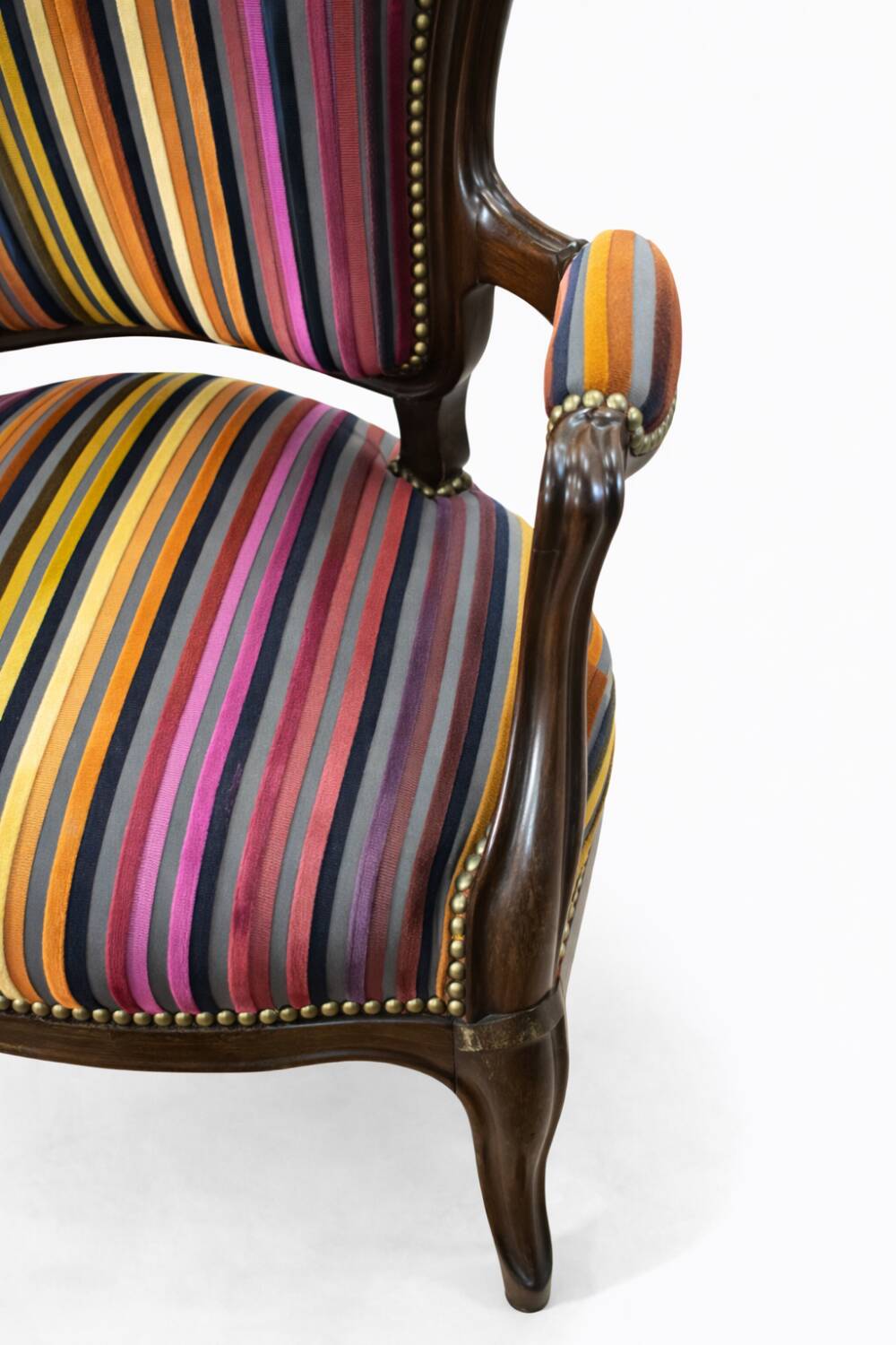 Pair of antique wooden armchairs, Louis-Philippe style.
