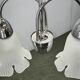 1950s Chrome and Floral Glass Chandelier by Elektroinstala Děčín