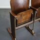 Vintage 4-seater cinema bench in metal and wood, Netherlands, 1930s