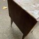 Table de chevet art déco scandinave bois et marbre