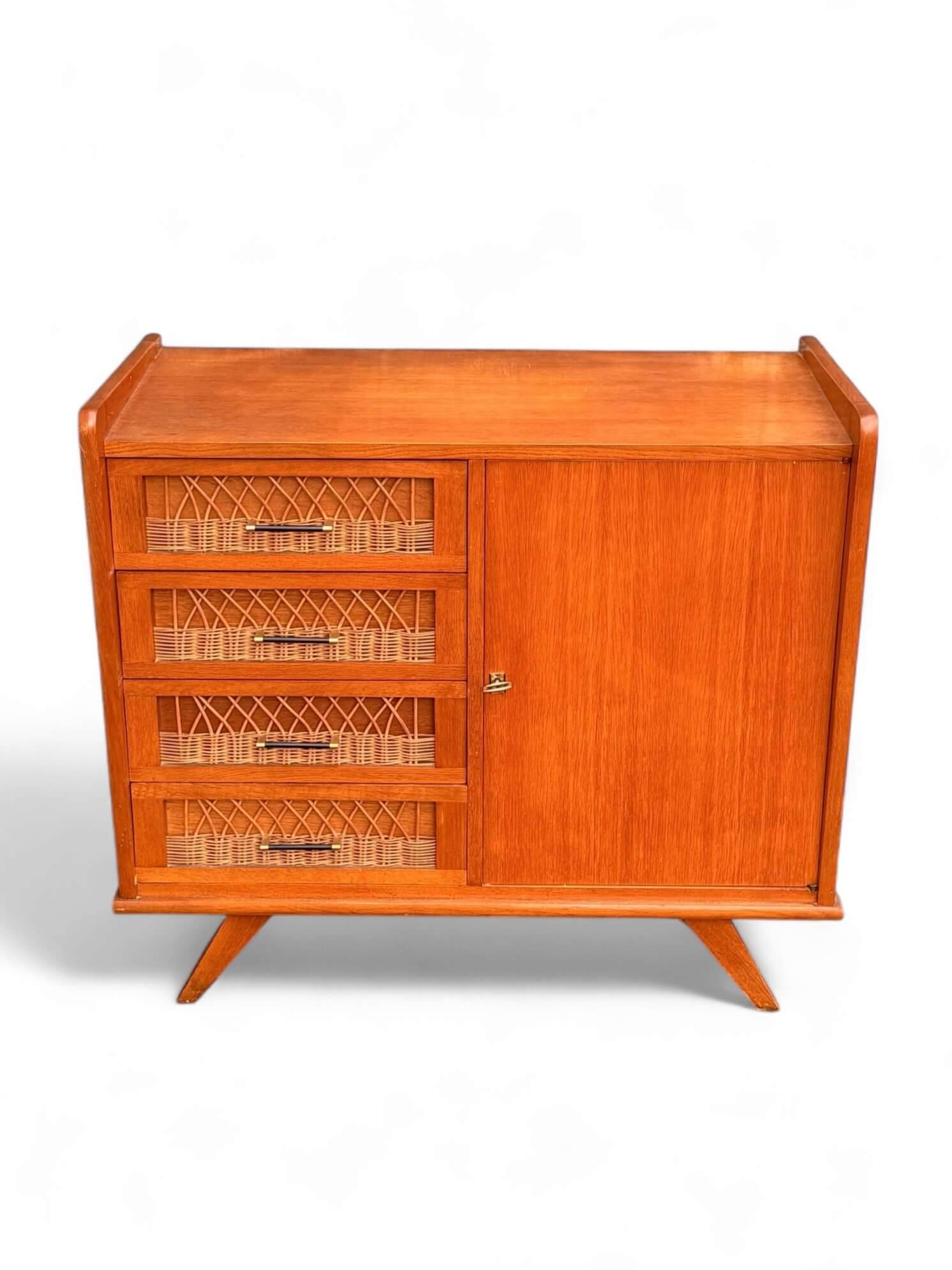 Vintage rattan sideboard