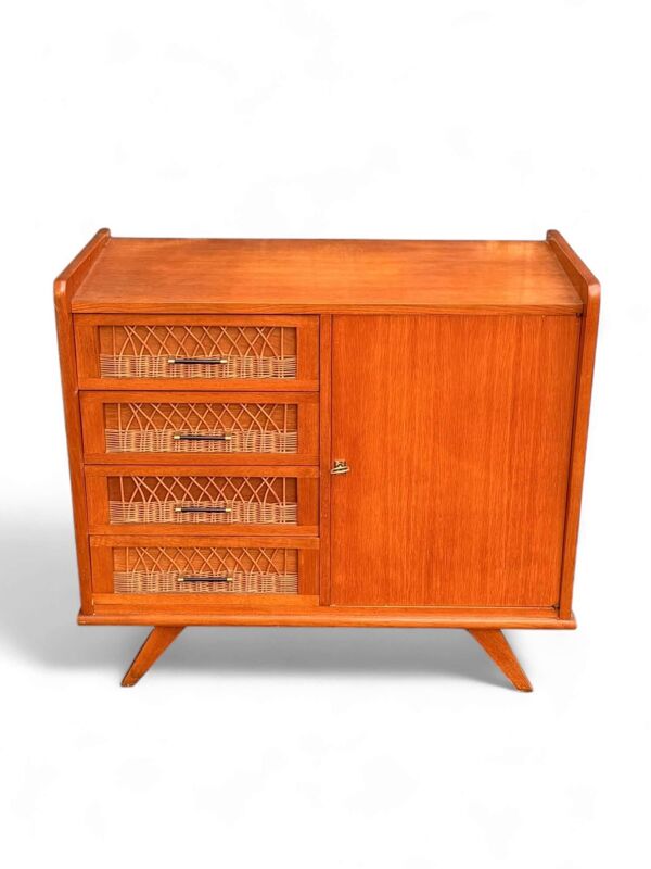 Buffet commode en rotin vintage