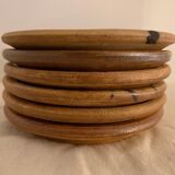 6 small bread plates enamelled pottery of the Vallauris Dove