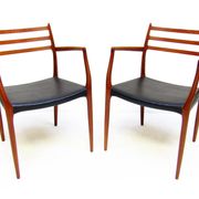 Set of Four 1950s Danish Model 62 and Model 78 Dining Chairs by Niels Molle