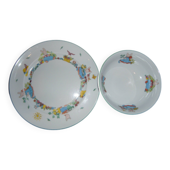 Guy Degrenne plate + bowl set