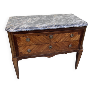 Commode en marqueterie de bois, XVIIIème s.