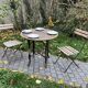Table in rattan and vintage bamboo