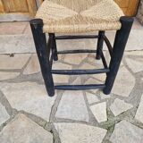 Brutalist straw-filled peasant chair