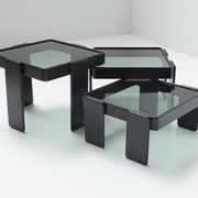 Nesting tables in black by Gianfranco Frattini for Cassina Italy