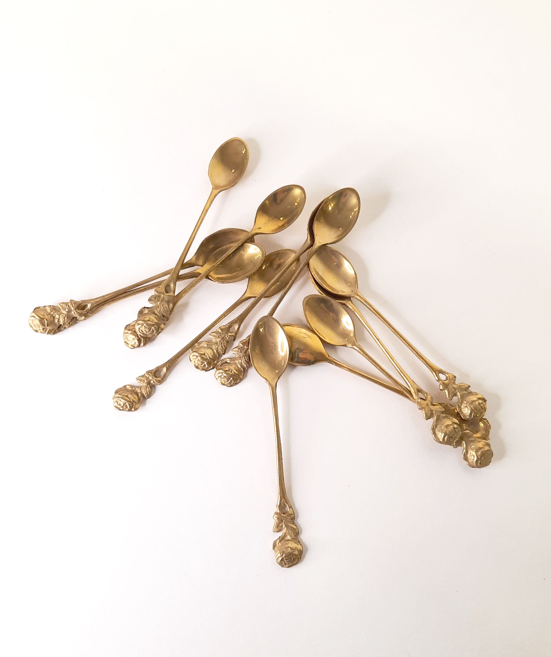 Lot small brass spoons