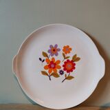 Vintage ear dish silkscreened flower mill of Wolves orchies France