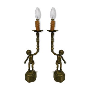Paire de lampes en bronze