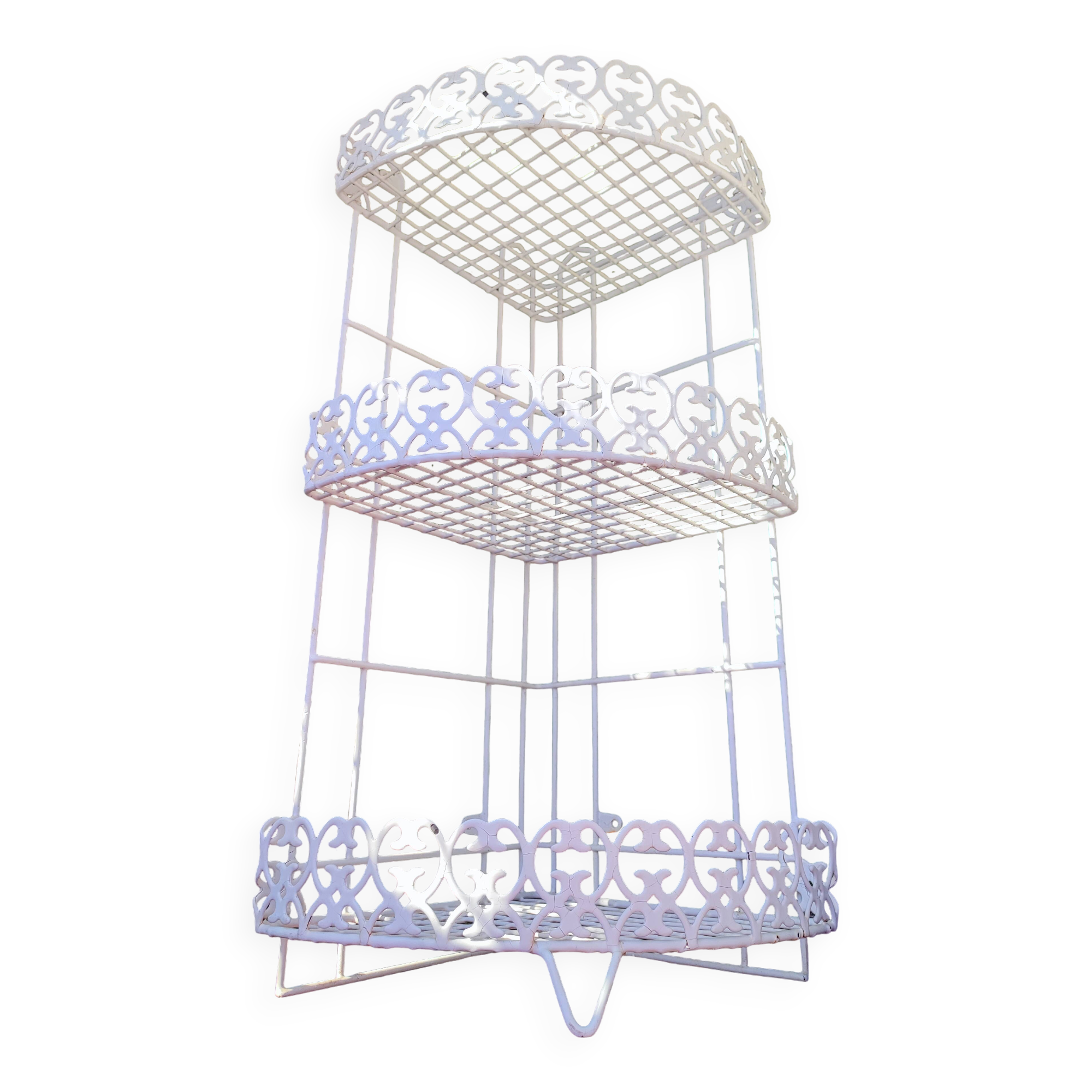 White metal corner shelf