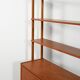Scandinavian teak bookcase with pull-out desk